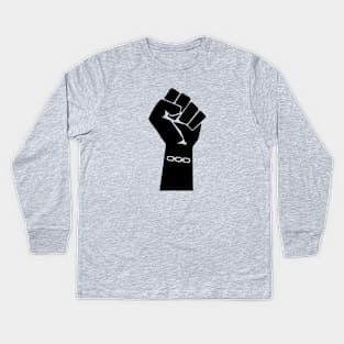 Jacks Fist (Black) Kids Long Sleeve T-Shirt